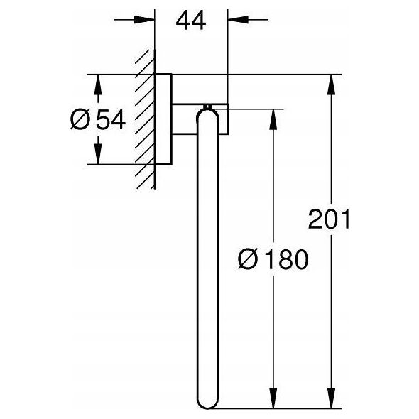 Grohe Grohe wieszak na ręcznik Essentials czarny mat 1024612430
