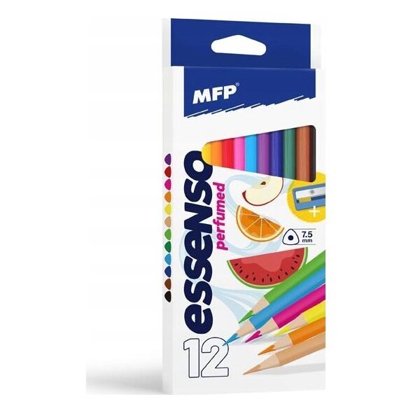 MFP paper kredki 12 szt.  Zapachowe trójkątne z temperówką 6300624