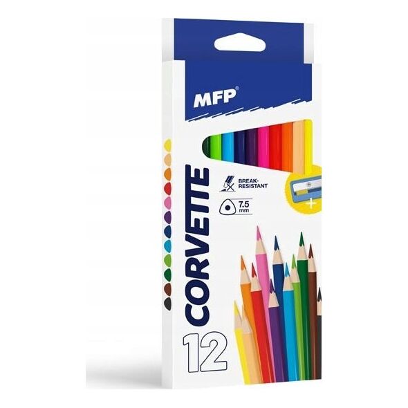 MFP paper kredki M 12 trójkątne z temperówką 6330510