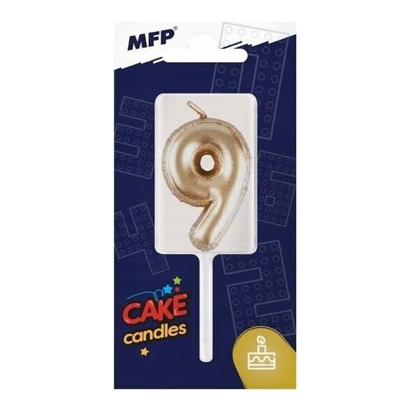 MFP paper świeczka do tortu balon nr 9 złota 8800123