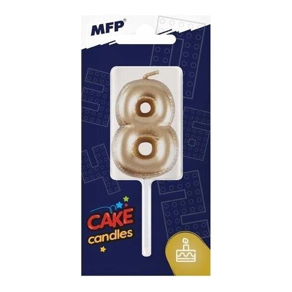 MFP paper świeczka do tortu balon nr 8 złota 8800122