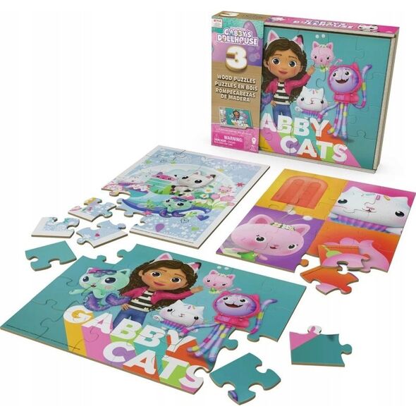 Spin Master Gabby's Dollhouse 3x24 pcs. Wooden Puzzles