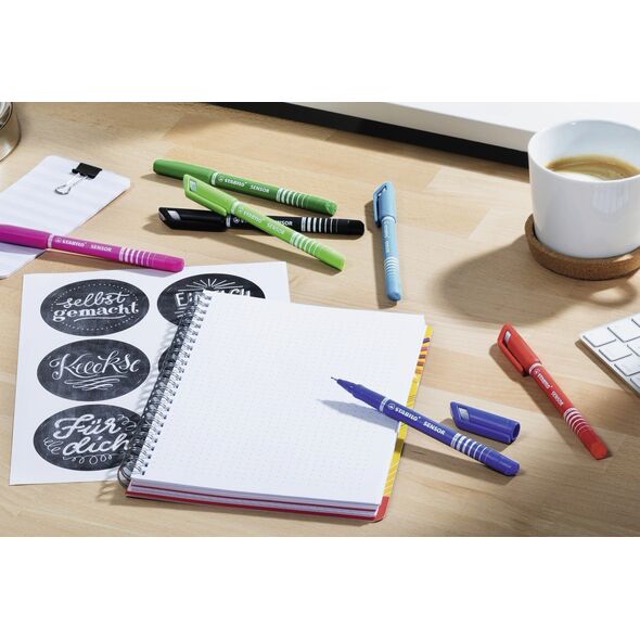 Stabilo Fineliner Stabilo Sensor 189, 0,3 mm, blå, æske a 10 stk.