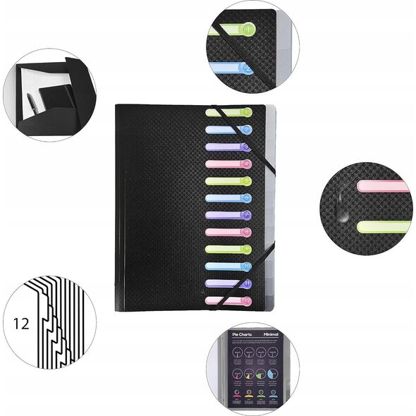 Exacompta Exacompta 55981E, Conventional file folder, Polypropylene (PP), Black, A4, 240 mm, 320 mm