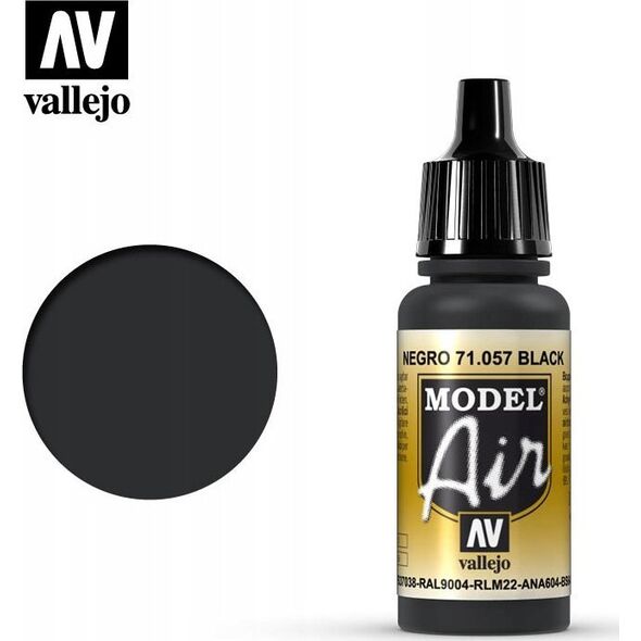 Vallejo Vallejo 71.057, 17 ml, Black, Matte, Bottle