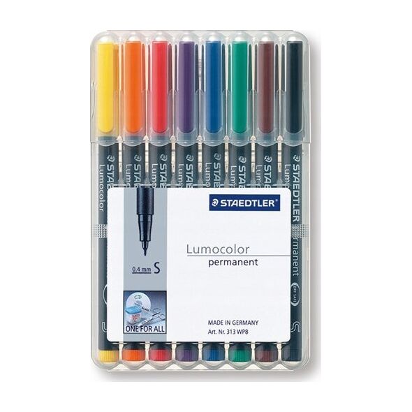 Staedtler Staedtler 313 WP8, Black, Blue, Brown, Green, Orange, Red, Violet, Yellow, Black, Polypropylene (PP), 0.4 mm, 1 pc(s)