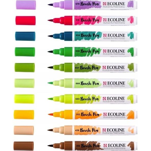 EcoLine Ecoline Brush Pen set Botanic | 10 colours
