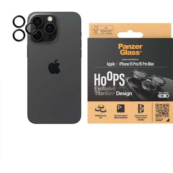 PanzerGlass PanzerGlass 1203, Apple, iPhone 15 Pro, iPhone 15 Pro Max, Bump resistant, Scratch resistant, Shock resistant, Black, 1 pc(s)