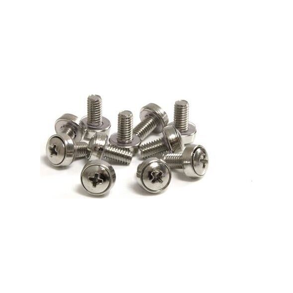 StarTech StarTech.com 50 Pkg M6 Mounting Screws for Server Rack Cabinet, Screw, Silver, 218 g, 50 pc(s), 75 mm, 124 mm
