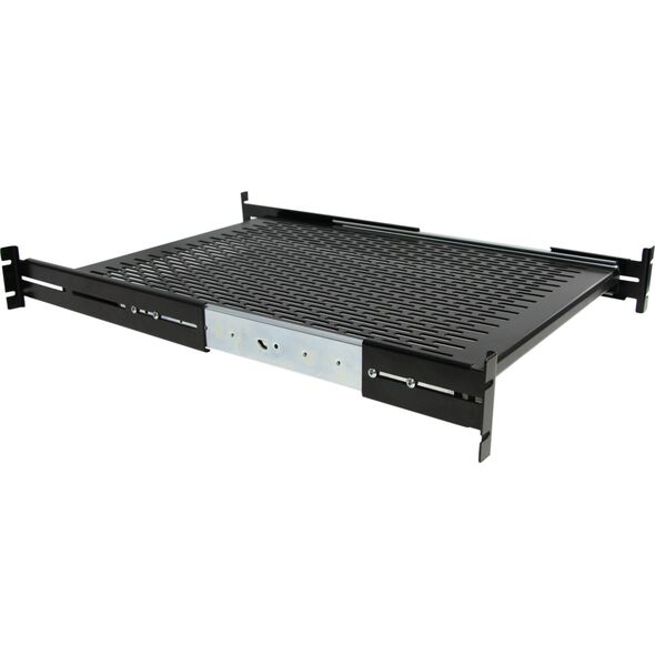 StarTech StarTech.com 2U Sliding Server Rack Mount Shelf - 20 to 30in Adjustable Mounting Depth - Vented - 50lb - Heavy Duty Universal 19” Rack Shelf for Equipment Rack - 24in Deep, Adjustable shelf, Black, Steel, 22.7 kg, 2U, EIA RS310-C