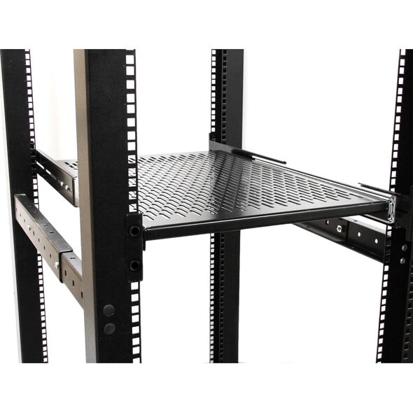 StarTech StarTech.com 2U Sliding Server Rack Mount Shelf - 20 to 30in Adjustable Mounting Depth - Vented - 50lb - Heavy Duty Universal 19” Rack Shelf for Equipment Rack - 24in Deep, Adjustable shelf, Black, Steel, 22.7 kg, 2U, EIA RS310-C