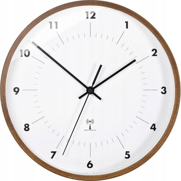 TFA Tfa Funk-Wanduhr mit Holzrahmen (Ø x T) 25.5 cm x 5 cm (98.1097)