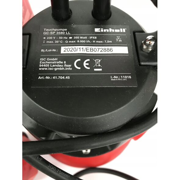 Einhell Einhell GC-SP 3580 LL, Impulse pump, 350 W, AC, 8000 l/h, Black, Red