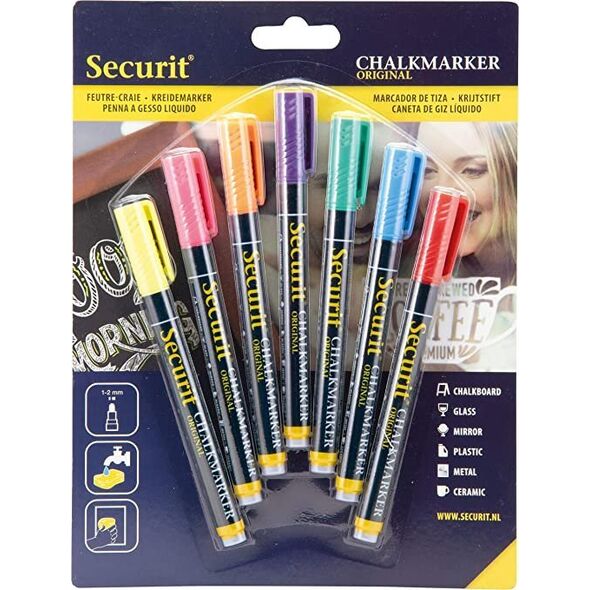 Securit Securit Original SMA100, Blue, Green, Orange, Pink, Red, Violet, Yellow, 7 pc(s)