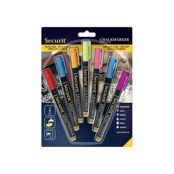 Securit Securit Original SMA100, Blue, Green, Orange, Pink, Red, Violet, Yellow, 7 pc(s)