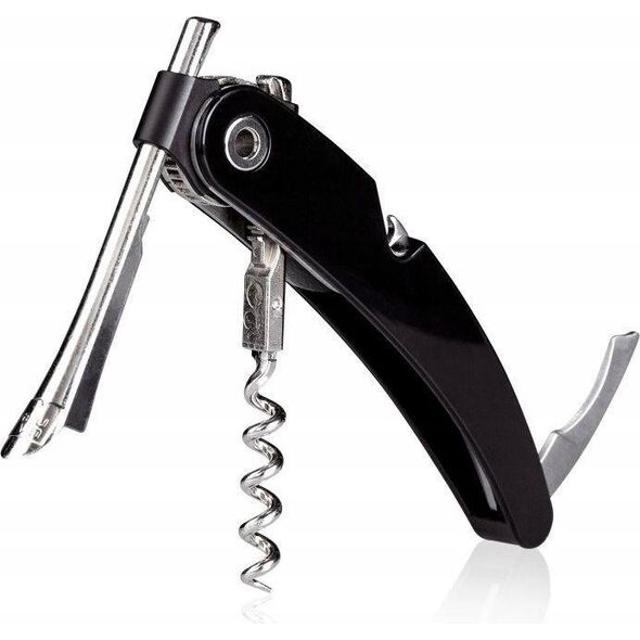 Vacu Vin Vacu Vin Single Pull Corkscrew, Black, Stainless steel, Plastic, Stainless steel, 38 mm, 19 mm, 135 mm