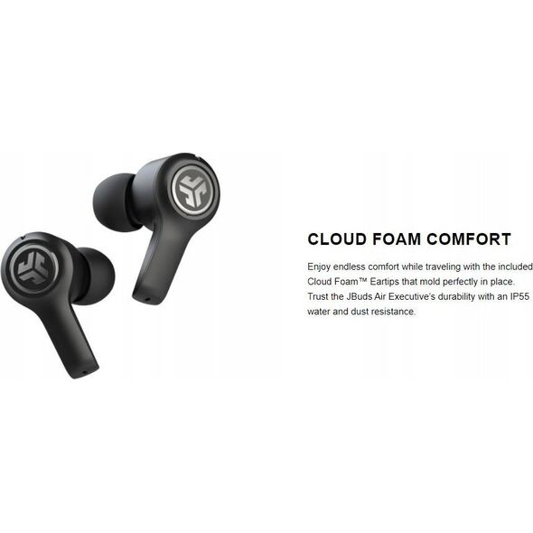 Słuchawki JLab Audio JLab EBJBAIREXECRWHT82, Headphones, In-ear, Calls/Music, Black, Binaural, IP55