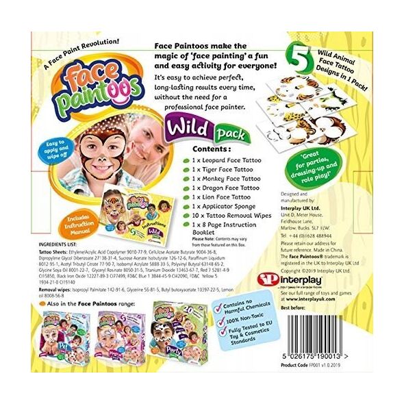 Interplay Entertainment FACE PAINTOOS Wild Pack, 6 pcs per outer