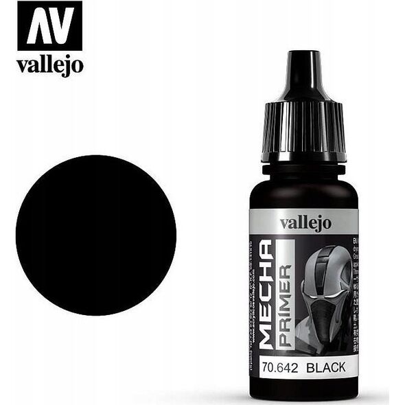 Vallejo Vallejo 70.642, Base paint primer, Plastic, Ready mixed, Black, Satin, Bottle