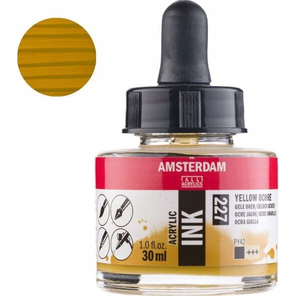 Artequipment Amsterdam Acrylic Ink Bottle Yellow Ochre 227