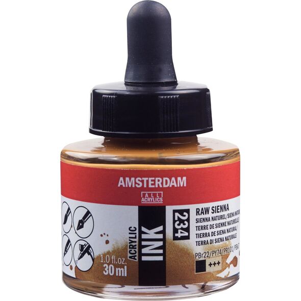 Artequipment Amsterdam Acrylic Ink Bottle Raw Sienna 234