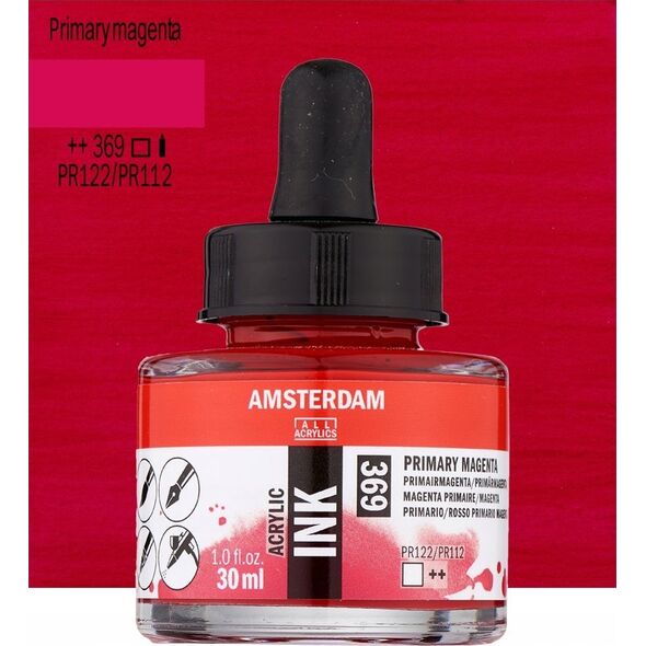 Artequipment Amsterdam Acrylic Ink Bottle Primary Magenta 369