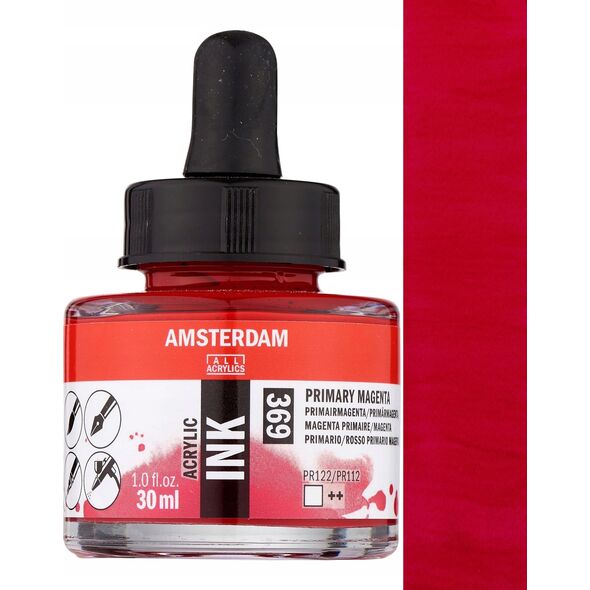 Artequipment Amsterdam Acrylic Ink Bottle Primary Magenta 369