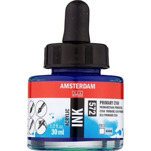Artequipment Amsterdam Acrylic Ink Bottle Primary Cyan 572
