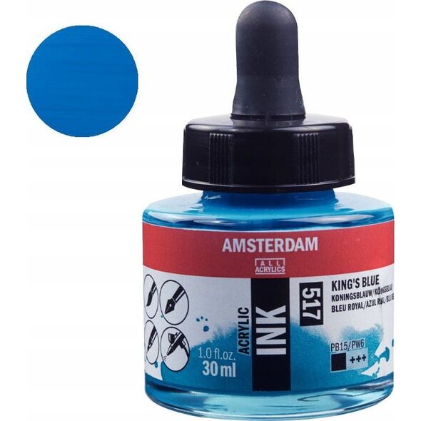Artequipment Amsterdam Acrylic Ink Bottle King's Blue 517