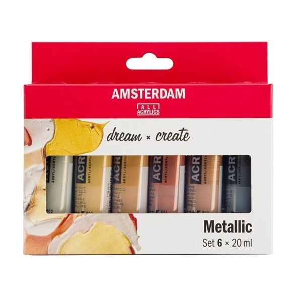 Artequipment Amsterdam Standard Series acrylic paint metallic set | 6 x