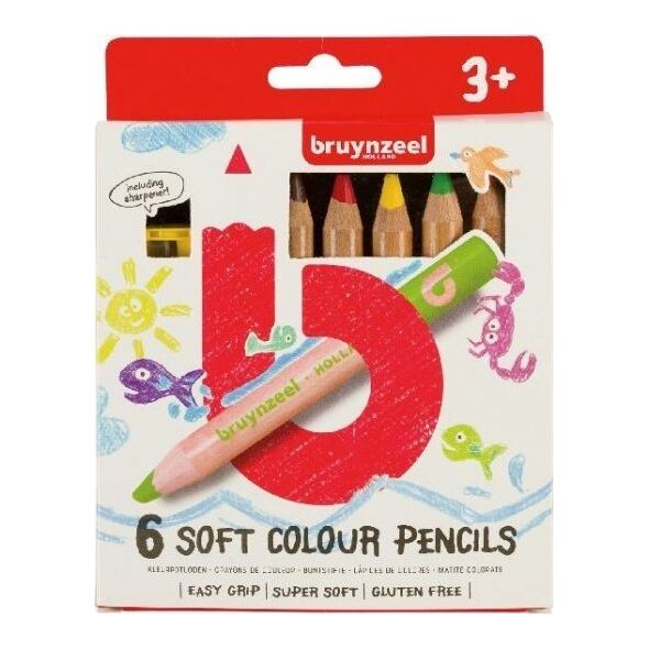 BRUYNZEEL SAKURA Bruynzeel Kids Soft Colouring Pencils Set 6