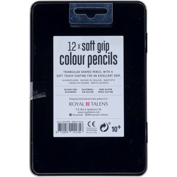 BRUYNZEEL SAKURA Bruynzeel Soft grip colour pencil tin light | 12 colours