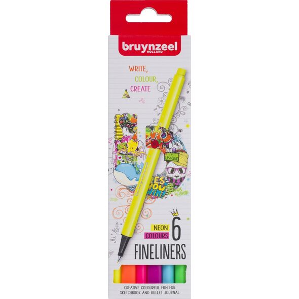 BRUYNZEEL SAKURA Bruynzeel Fineliner set neon | 6 colours