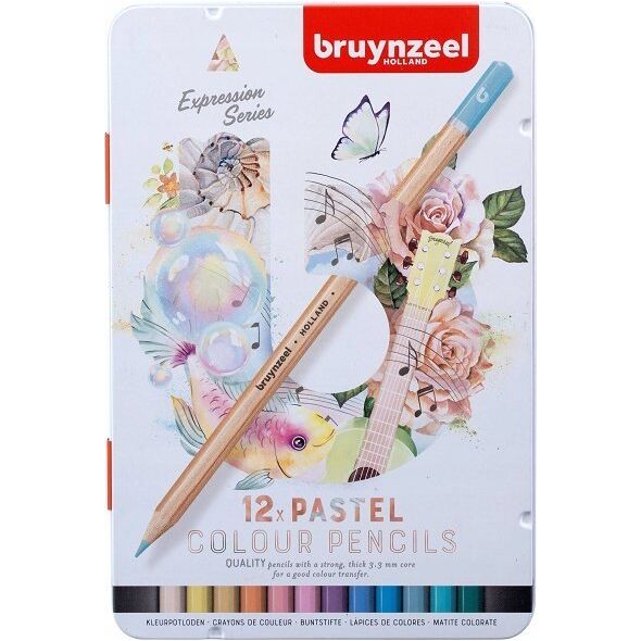 BRUYNZEEL SAKURA Bruynzeel Expression colour pencil tin | 12 pastel shades