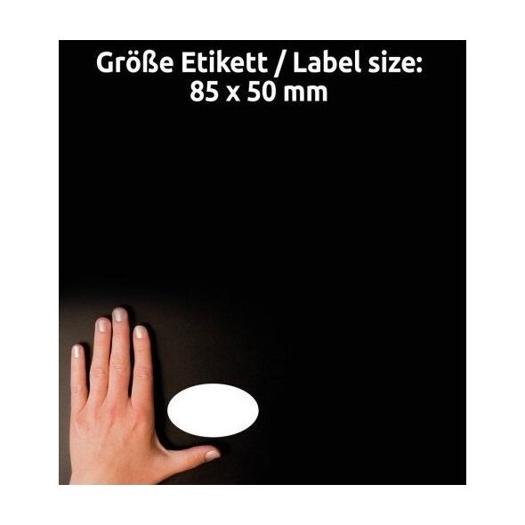 AVERY Avery L4882-20, White, Oval, Removable, A4, Laser, 85 mm