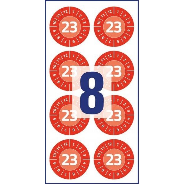 AVERY Avery 6946-2023, Red, Round, Permanent, White on red, Vinyl, 3 cm