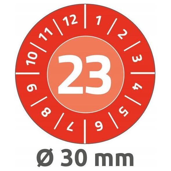 AVERY Avery 6946-2023, Red, Round, Permanent, White on red, Vinyl, 3 cm