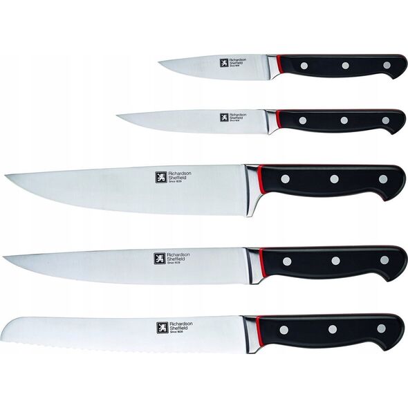 Richardson Sheffield VELOCITY - 5 pc knife block with sharpener - black
