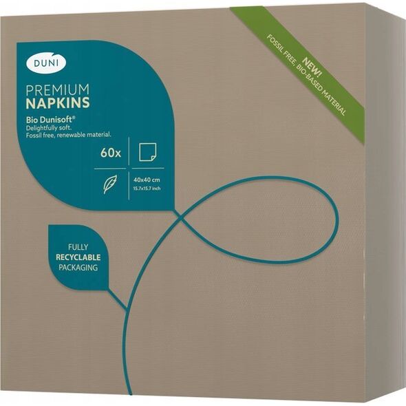 Duni Serviet Bio Dunisoft Airlaid L40xB40cm greige,60 stk/pk