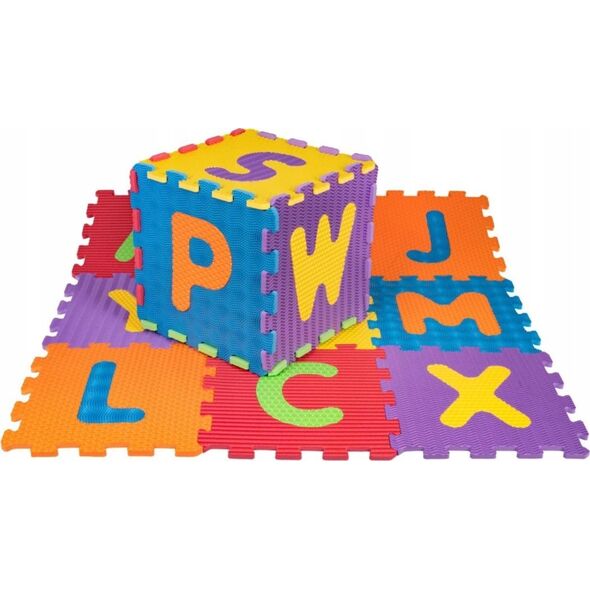 Ramiz Mata Sensoryczna z 26 Puzzli Alfabet dla dzieci 10m+ Wyjmowane litery + Pianka EVA + Różne faktury