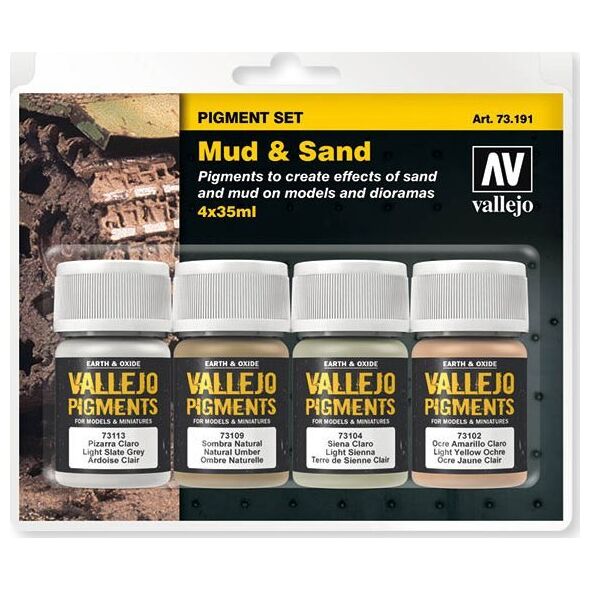 Vallejo Vallejo: 73.191 - Pigment Set - Mud & Sand (4x35 ml)