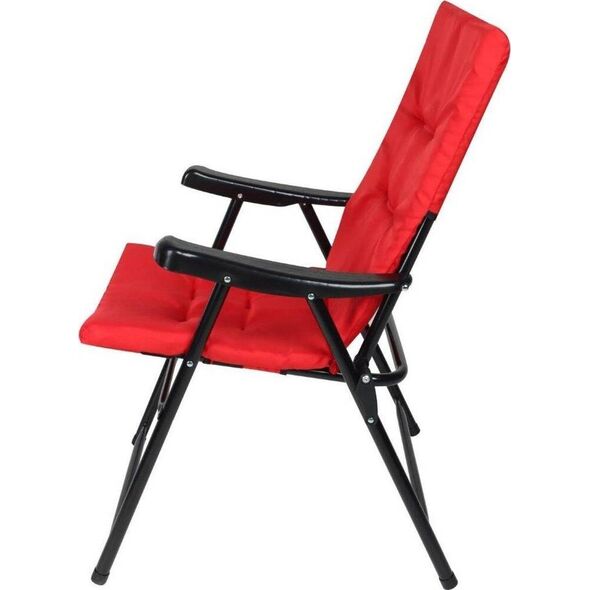 Saska Garden KRZESŁO OGRODOWE SKŁADANE 59X66X45/90CM Z PODUSZKĄ CZERWONE
