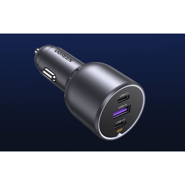 Ładowarka Ugreen Ładowarka samochodowa Ugreen EC705 2x USB-C + USB, 130W (czarna)