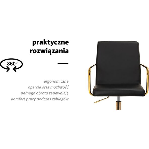 Activeshop Krzesło Kosmetyczne QS-OF211G złoto czarne