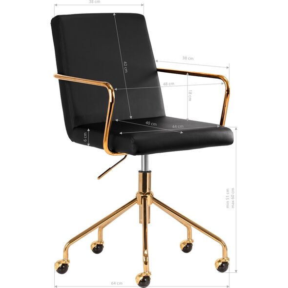 Activeshop Krzesło Kosmetyczne QS-OF211G złoto czarne