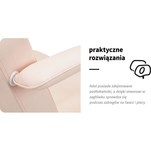 Activeshop Fotel kosmetyczny Basic 202 z kuwetami różowy