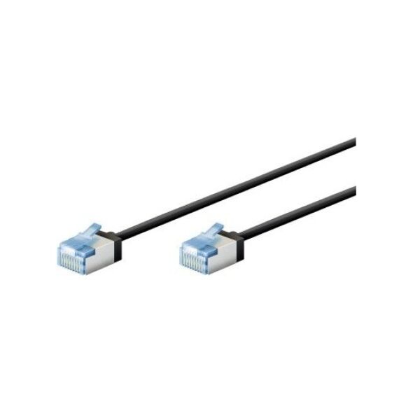 Goobay Ultra-elastyczny CAT 6A kabel krosowy, slim, U/FTP, czarny - Długość kabla 3 m