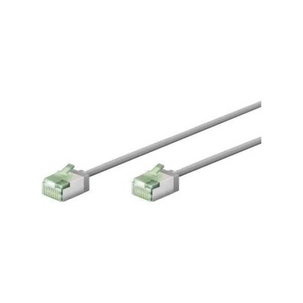 Goobay Ultra-elastyczny CAT 8.1 kabel krosowy, slim, U/FTP, szary - Długość kabla 0.15 m