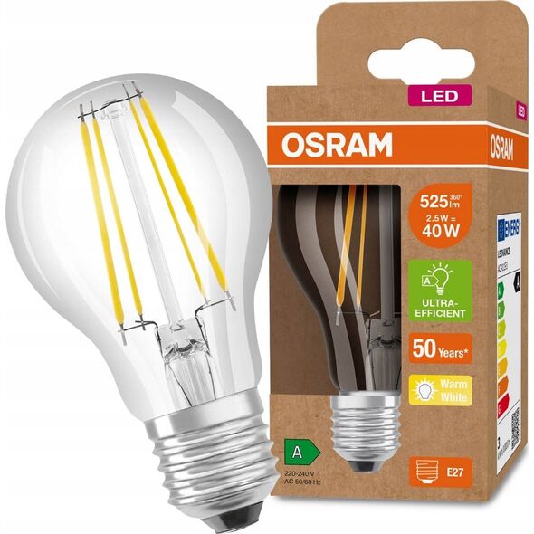 Osram LED CLA40 2.5W/830 230V FIL UE E27 OSRAM