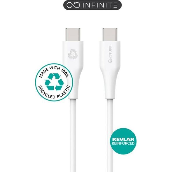 Kabel USB eStuff USB-C - USB-C 2 m Biały (ES604270)